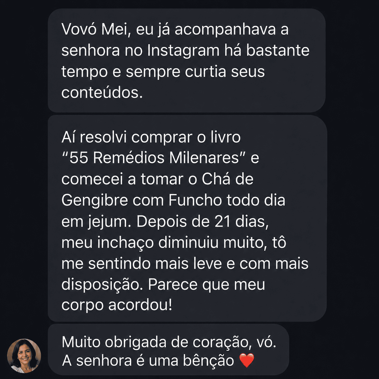 Mensagem real do direct